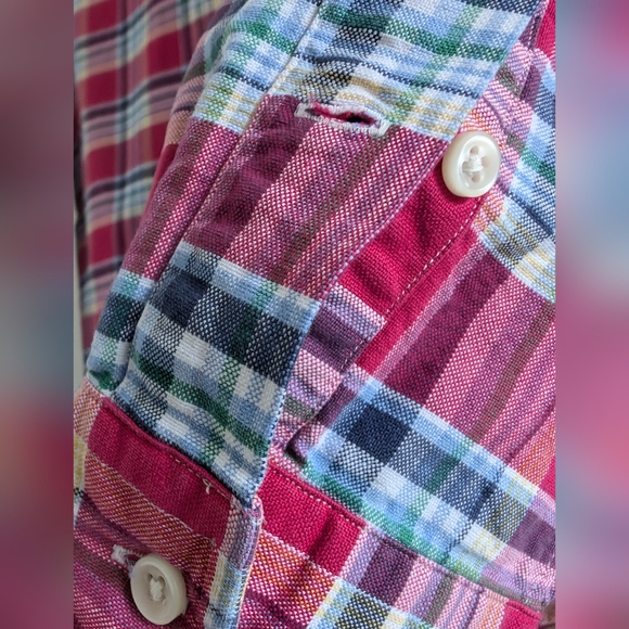 Polo Ralph Lauren Custom Fit Plaid Shirt MEN'S M Button Front Heavy Cotton Pink - Picture 12 of 16